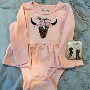Wrangler Pink Long Sleeve Baby Bodysuit